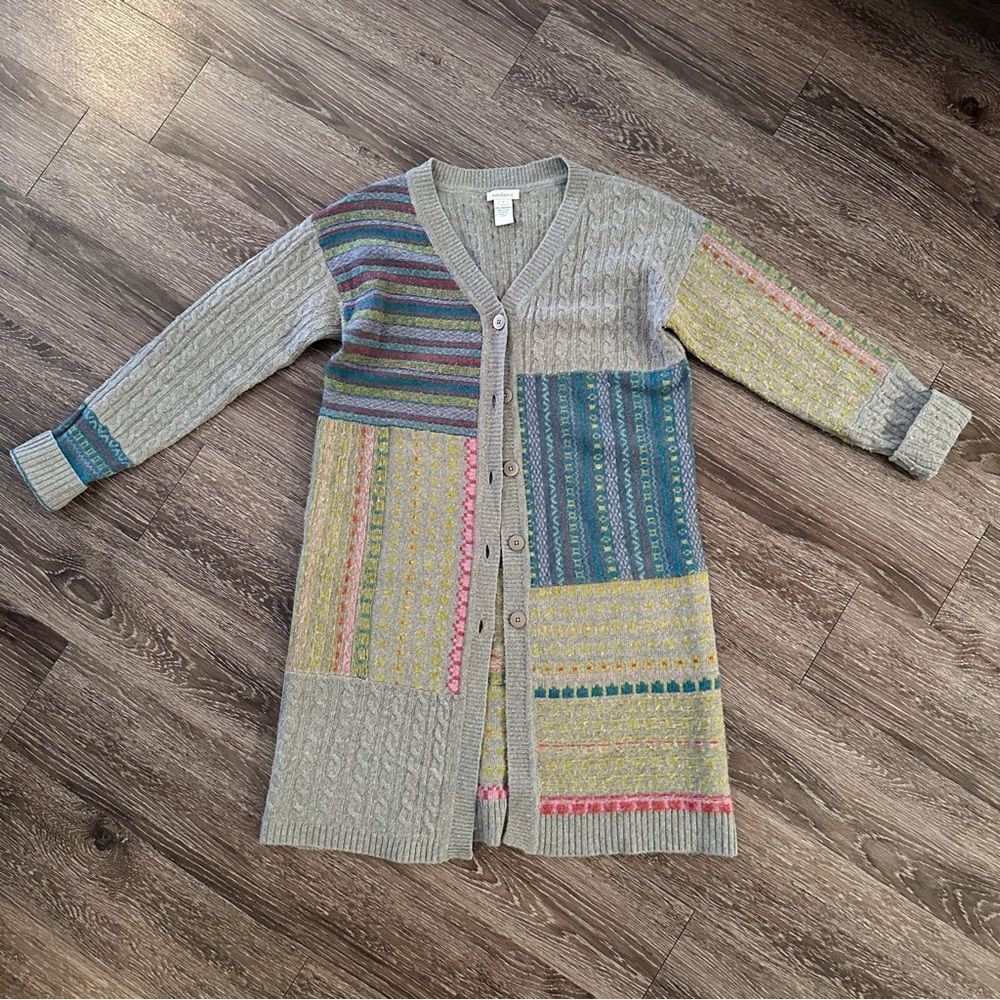 Sundance Lambswool Patchwork Duster Cardigan - image 1